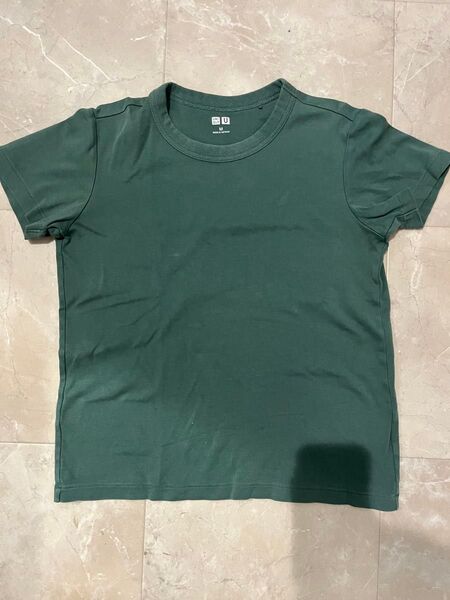 ユニクロU クルーネックTシャツ ダークグリーン M