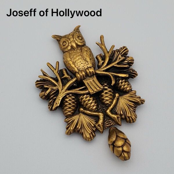 ★Joseff of Hollywood★ ブローチ ふくろう ゴールド