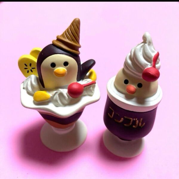 新品 コンコンブル ペンギンチョコパフェ 文鳥コーヒーフロート フィギュア