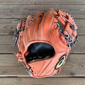 アシックス 硬式グローブ 内野手用 オレンジ ヌバック素材