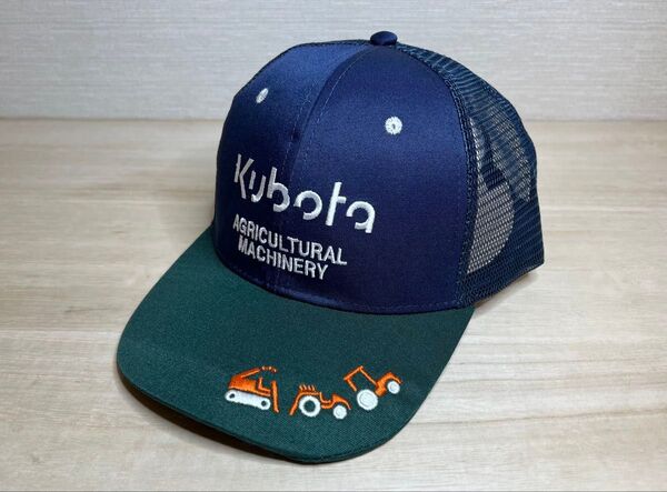 残り7個★新作【kubota】3機種ツートンメッシュキャップ(ネイビー×ダークグリーン)