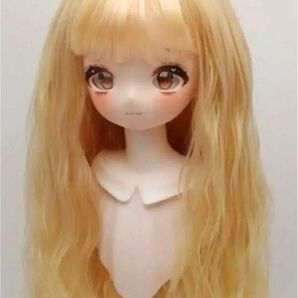 ★新品★4分の1bjdドール ウィッグ ウェーブヘアー ゴールド
