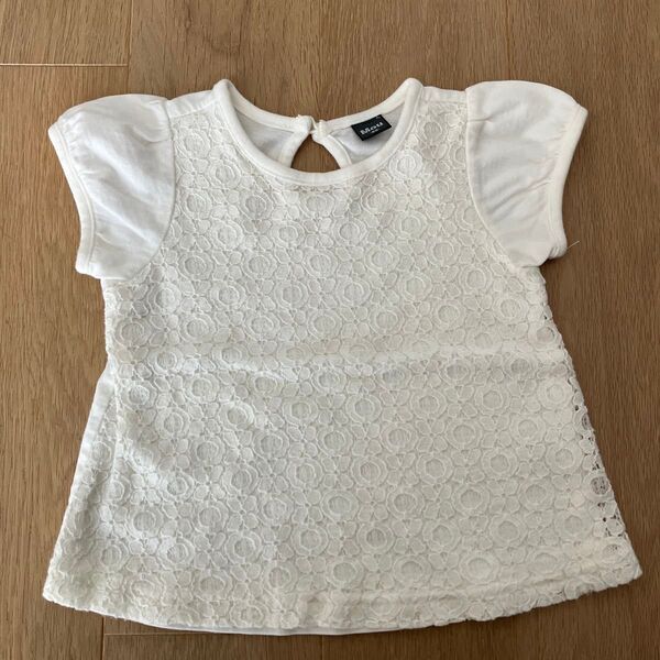 美品★レース風白Tシャツ トップス 80サイズ