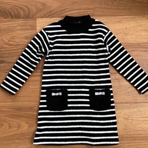 べべ ボーダーワンピース 120cm★裏起毛