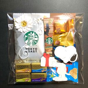 ゴディバ&スタバ 母の日 お菓子プチギフト スヌーピータグ付き スターバックス