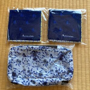 Aquascutum タオルハンカチ2枚 NARUMI オリジナルマルチポーチ 未使用 未開封