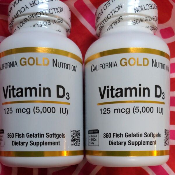 California Gold Nutrition ビタミンD3 360粒 2個