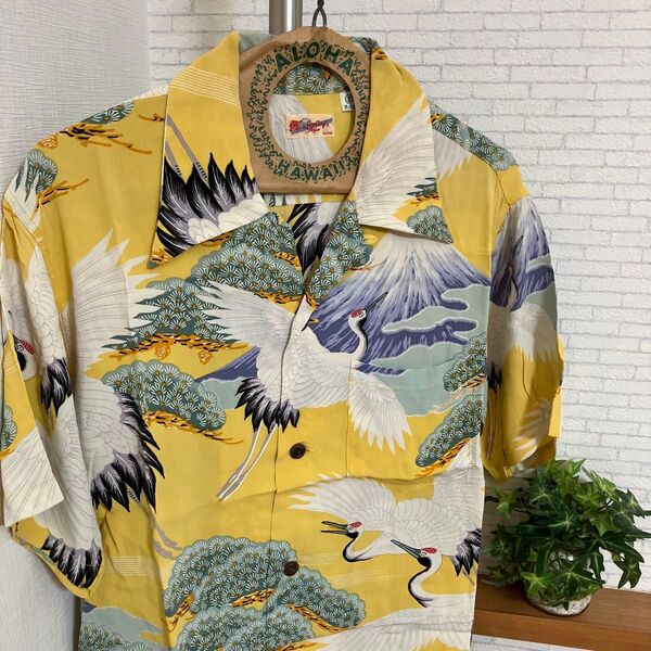 SUN SURF サンサーフ アロハシャツ 和柄 鶴 松 東洋エンタープライズ
