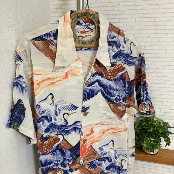 SUN SURF サンサーフ アロハシャツ 和柄 鵜飼 レーヨン 壁縮緬 東洋エンタープライズ