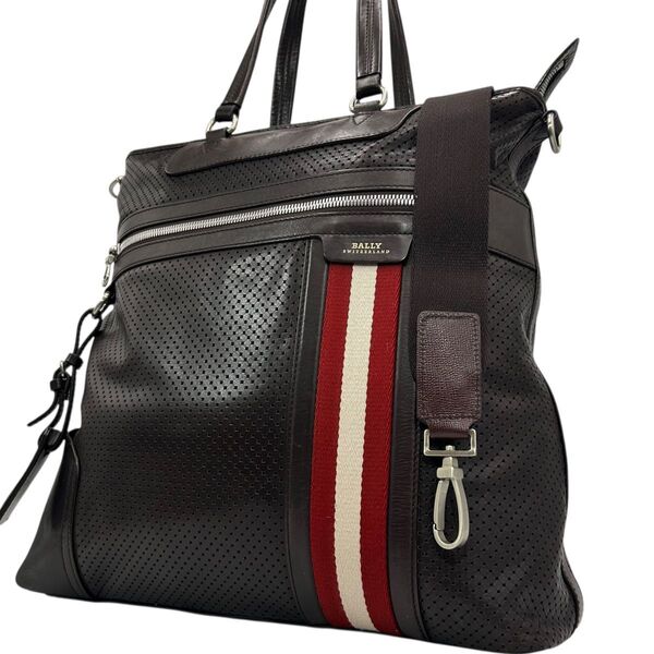 BALLY バリー トートバッグ ショルダーバッグ ビジネスバッグ 2way オールレザー 濃茶 A4収納 肩掛け