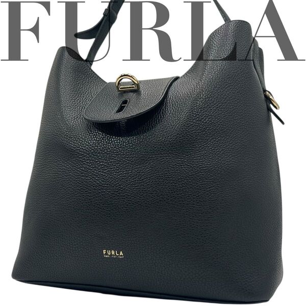 未使用級 FURLA フルラ ワンショルダーバッグ レザー A4収納◎ 肩掛け◎