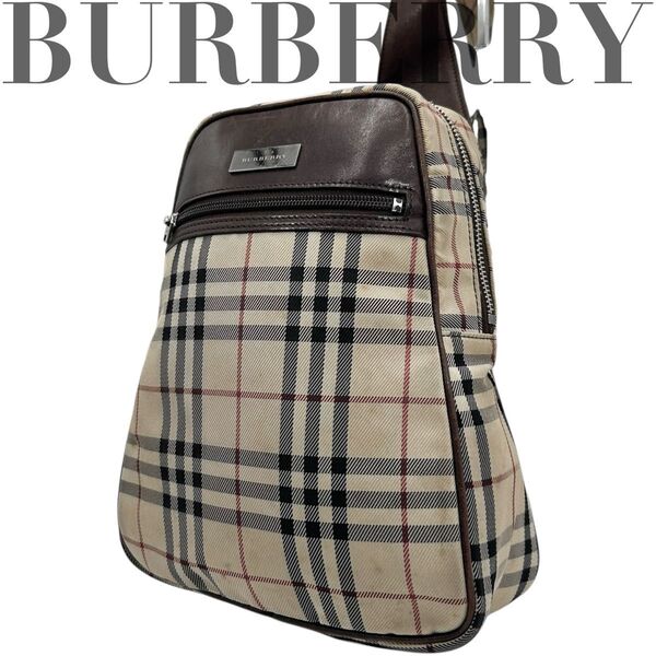BURBERRY バーバリー ショルダーバッグ ノバチェック シルバーロゴ クロスボディ 斜め掛け◎