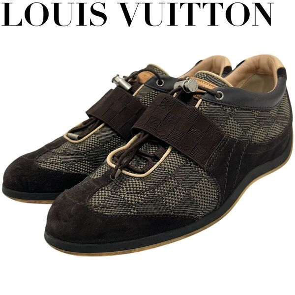 LOUIS VUITTON ルイヴィトン スニーカー ダミエ柄 茶 37 1/2
