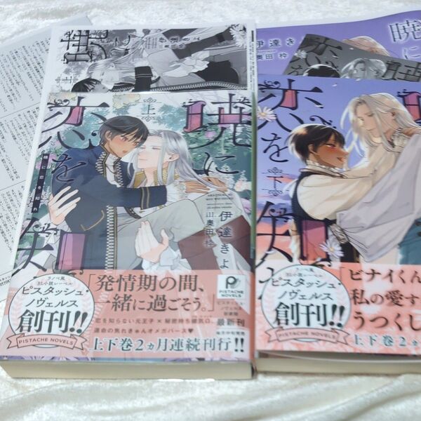 暁に恋を知れ 上下巻セット 伊達きよ アニメイト限定ペーパー コミコミスタジオ限定版小冊子 購入特典ペーパー付き