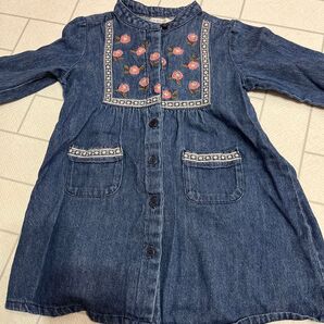 ラポシェビスキュイ 子供服 デニムワンピース 90サイズ 女の子