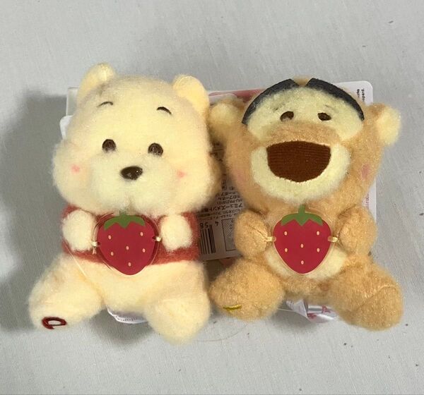 くまのプーさん ミルキーボア いちご大好き マスコット ぬいぐるみ プーさん ティガー 2種セット