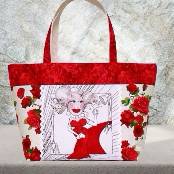 お値下げ【新品未使用】同梱割200円 ロラライハリス/廃盤レアLady in Red トートバッグ&ポーチセット/ハンドメイド