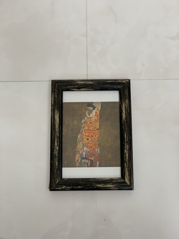 ★Handmade paper ``Gustav Klimt ``Hope II'' with frame, postcard size, Japanese paper, postcard, picture letter, calligraphy, watercolor painting, ink painting, sumi-e, embossing, paper-cutting ★, painting, oil painting, portrait