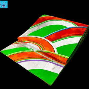 【美品】六通柄袋帯 有職文様 銀糸 振袖 色留袖 訪問着 フォーマル パーティー