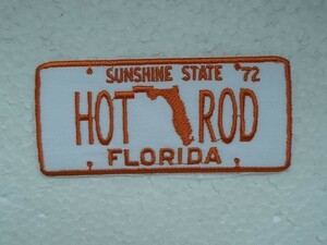 ナンバープレート サインボード ホットロッド 『hot rod』カスタムカー フロリダ ワッペン/USA アメリカ おしゃれ 394