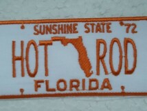 ナンバープレート サインボード ホットロッド 『hot rod』カスタムカー フロリダ ワッペン/USA アメリカ おしゃれ 394_画像3