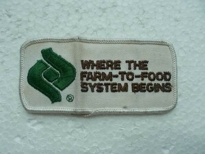 【中古品】FARM TO FOOD SYSTEM BIGINS フードサービス ワッペン /パッチ 刺繍 エコロジー USA カスタム 古着 企業系 406