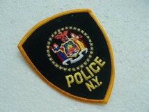 N.Y POLICE ニューヨーク ポリス 警察 アメリカ 刺繍 ワッペン / セキュリティ ガード 守衛 警備員 ビンテージ カスタム 409_画像1