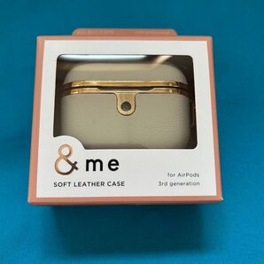 エレコム &me AirPods 第3世代 イヤホンケース グレージュ×ゴールド