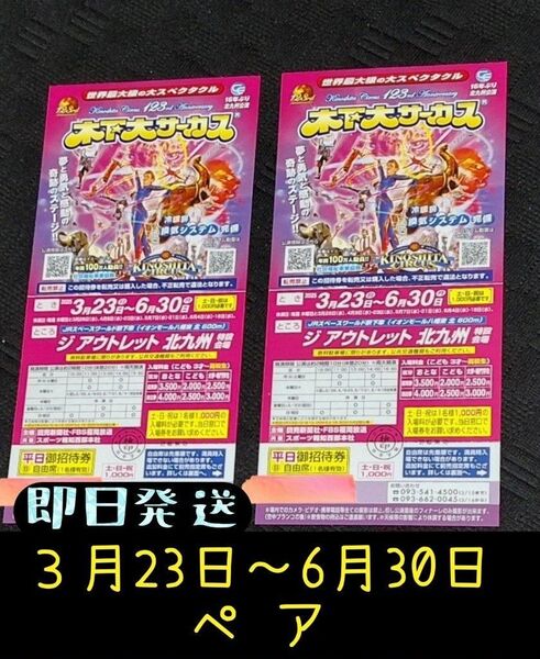 木下大サーカス 北九州公演 2枚