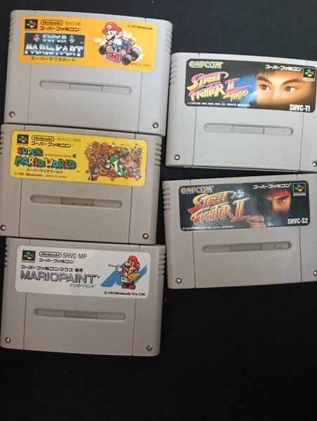 SFCセット スーパーマリオカート マリオワールド マリオペイント ストリートファイター2 ストリートファイター2ターボ
