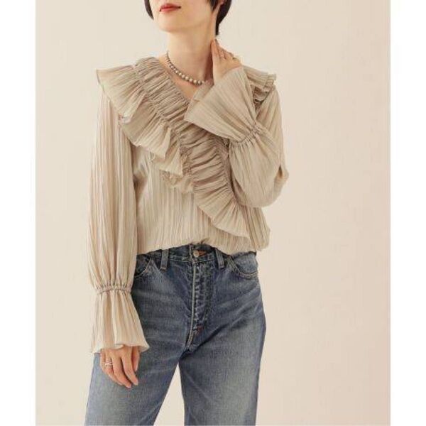 journal standard L'essageワッシャープリーツブラウス