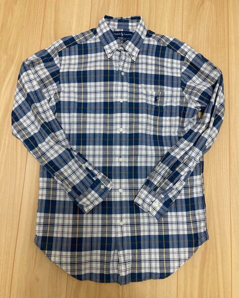【美品】POLO ラルフローレン BD ボタンダウン シャツ 薄手 コットン チェック 長袖シャツ Ralph