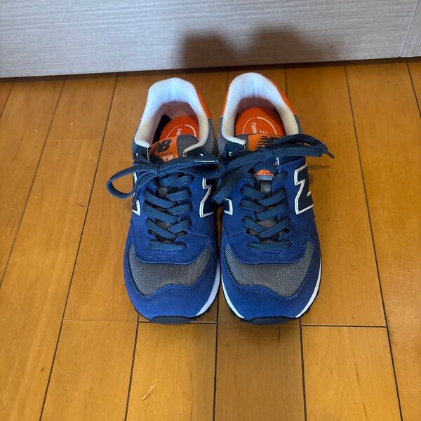 New Balance スニーカー ML574 ネイビー/オレンジ 23cm