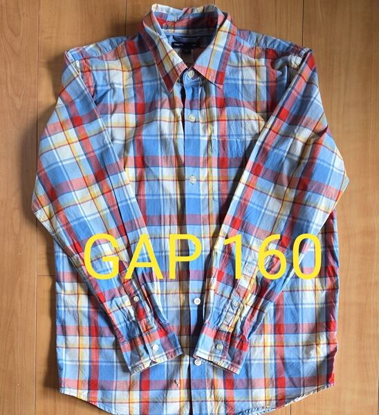 GAP チェック長袖シャツ160
