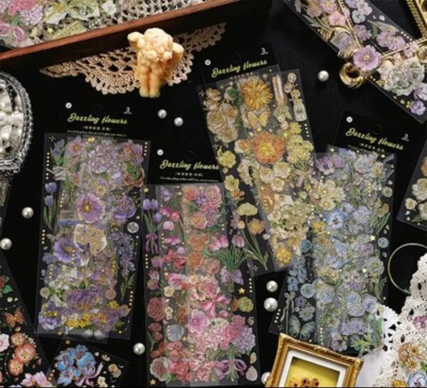 光に当てると七色に光る キラキラ 蝶 花 可愛い 12枚セット シール シート クリア 商品説明欄を必ずお読みください!