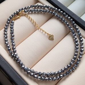 テラヘルツ ネックレス 健康 s925 ラウンドカット 3mm 新品 華奢