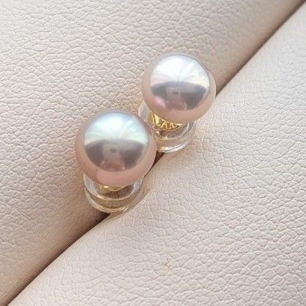 パールピアス 淡水真珠 スタッドピアス 直結 メタリックカラー 小玉 天然