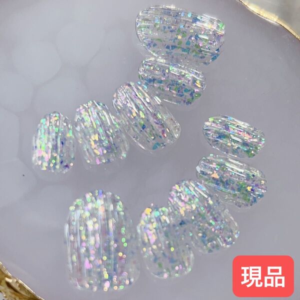 現品 ニュアンスネイル バカラ オーロラ クリア キラキラ うるうる ネイル ジェル ぷっくり 夏 韓国 ワンホン