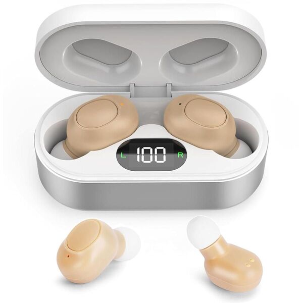 大特価!集音器 しゅうおんき 高齢者集音器 音声拡聴器 両耳対応 USB充電式 耳穴式 4段階音量調節 小型 軽量 簡単操作 両親