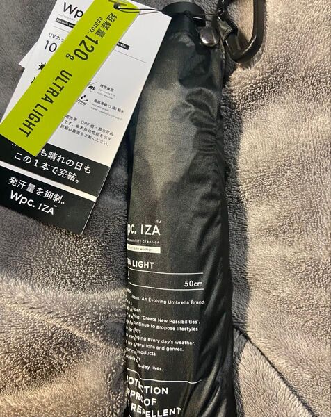 新品未使用 Wpc IZA ウルトラライト 晴雨兼用 日傘 折りたたみ傘 UVカット ブラック ユニセックス メンズ ブラック