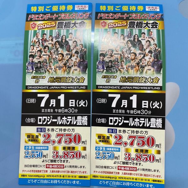 特別ご優待券 ドラゴンゲートプロレスリング 豊橋