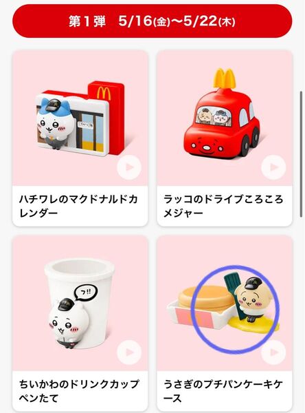 マクドナルド ハッピーセット ちいかわ コラボ 〈うさぎのプチパンケーキケース〉