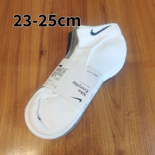 【23-25cm】NIKE ナイキ ソックス 3P エブリデイ クッション ロー ソックス 3足組
