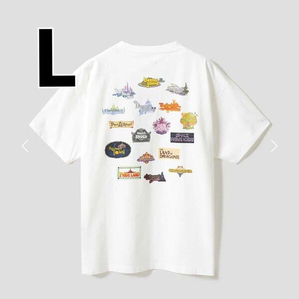 【L】graniph グラニフ キングダムハーツ ワールドロゴ ビッグシルエット Tシャツ 半袖