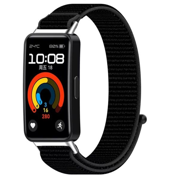 HUAWEI Band 10 9 8 ブラック ベルト バンド ナイロン ループ ストラップ スポーツバンド 交換 替えベルト