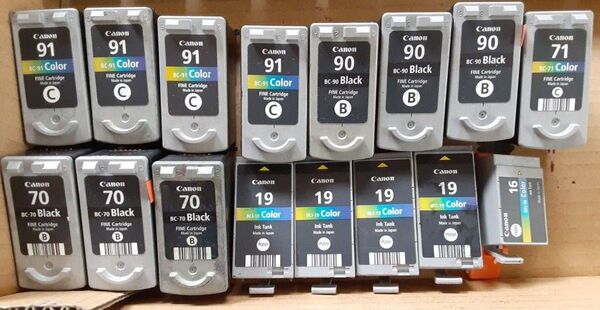 16個セット キャノン純正 Canon90 91 70 71 19 16 など色々使用済み 空インク インクカートリッジ
