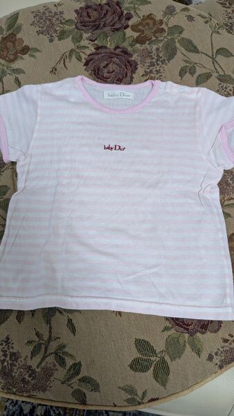 Baby Dior ベビー ディオール 半袖 Tシャツ ボーダー ピンク 90cm