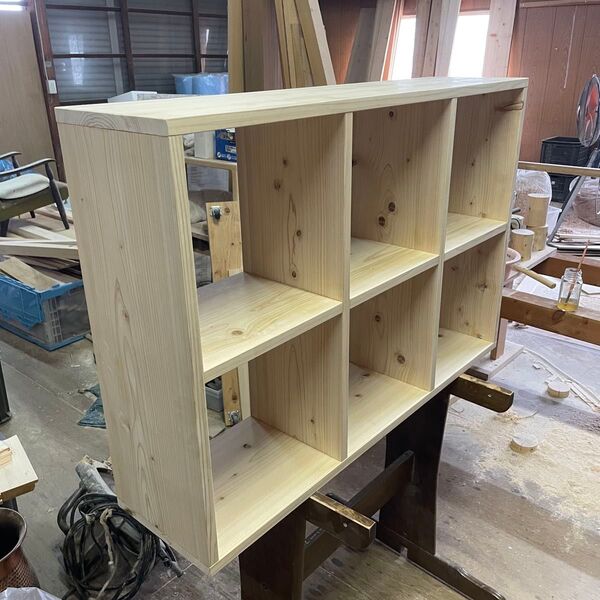 ひのき オープンシェルフ 3×2 アウトレット品 本棚 ハンドメイド