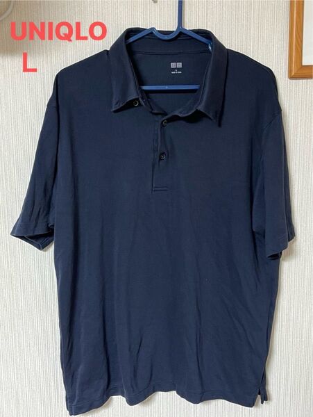 ユニクロ UNIQLO ポロシャツ ネイビー L エアリズム
