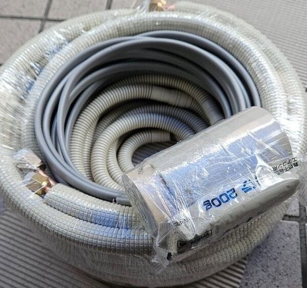 7m◆エアコン配管セット◆2分3分ペアコイルフレア加工済◆VVF2-3C、ドレン、パテ、非粘着テープ2個他◆新品未使用
